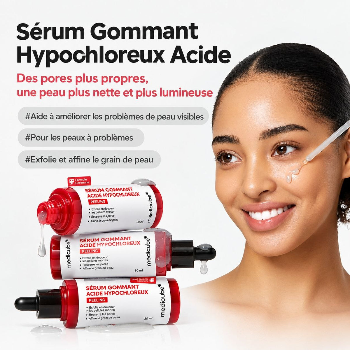 SÉRUM ÉCLAT AU RIZ & ACIDE HYPOCHLOREUX – PURIFIE LES PORES, RÉDUIT LES POINTS NOIRS & HYDRATE LA PEAU